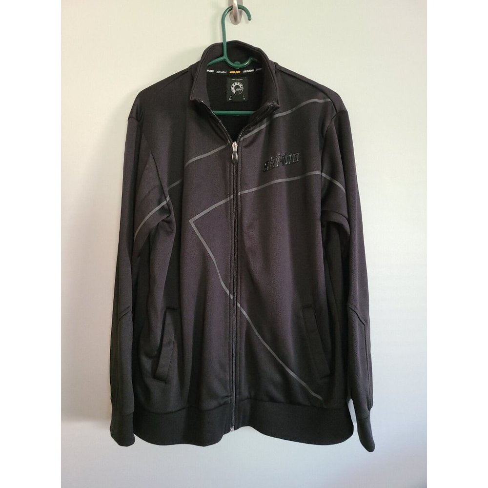 Mens SKI DOO BRP Sweatshirt Large Full Zip Black Sweatshirt